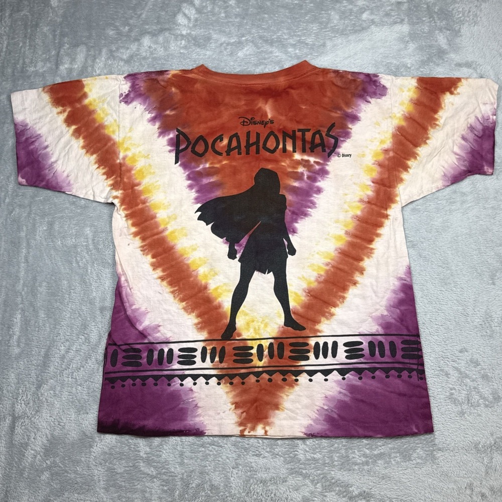Vintage Pocahontas Shirt XL Tie-Dye 90s The Disney Store USA - Picture 11 of 13